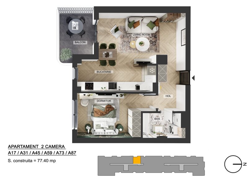 Apartament 2 camere Pipera Plaza, apartament 2 camere