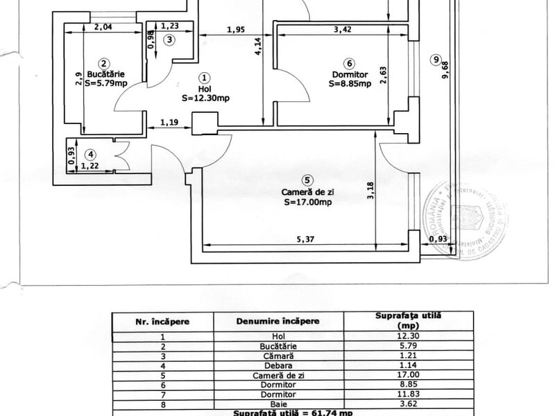 Apartament 3 camere Bucur Obor, 1 minut metrou 3 camere confort 1 decomanda