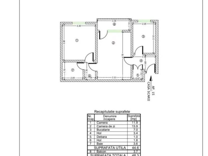 Apartament 2 camere Calarasi, bd. 1 Mai, str. Traian