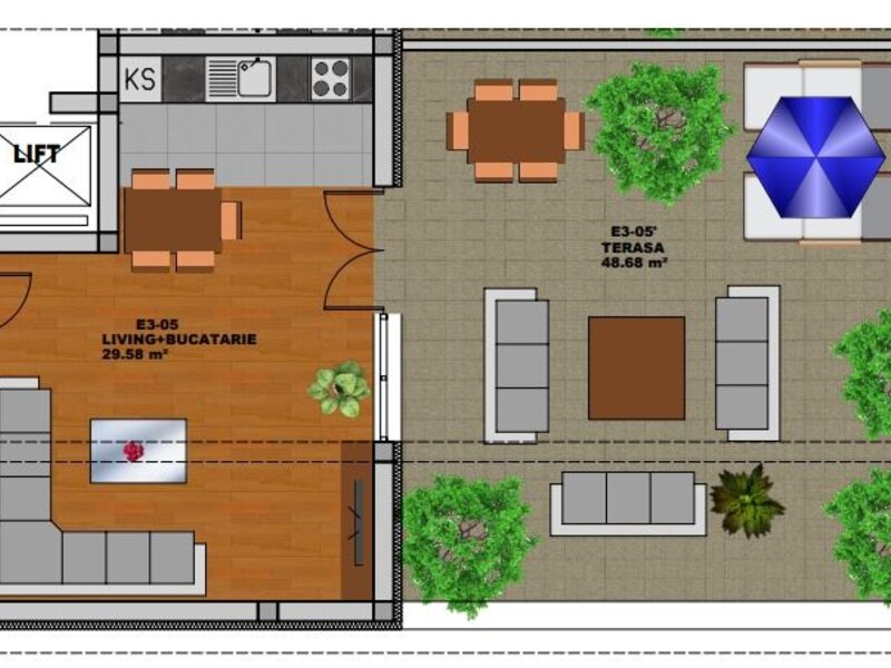 Apartament 2 camere D. Leonida 2 cam. dec, util 62mp+ terasa 48mp/ 15min