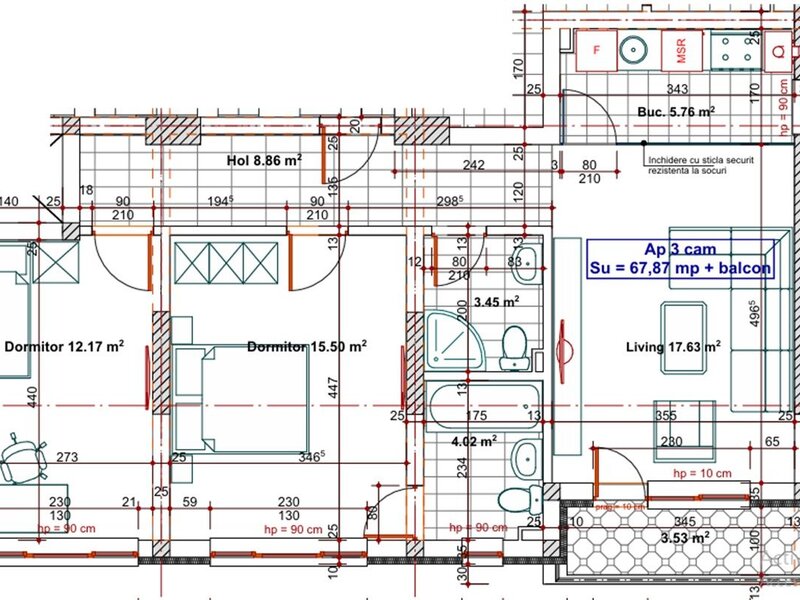 Apartament 3 camere Dealul Cucului, 3cam.dec/ sect