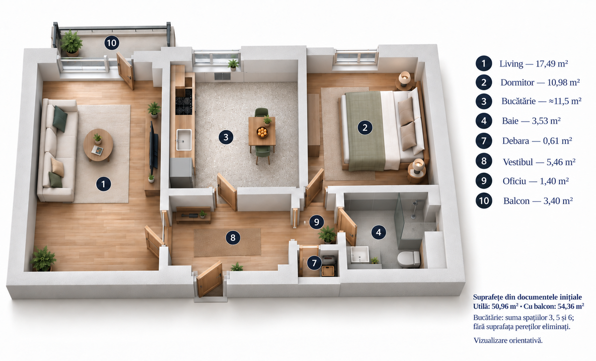 Apartament 2 camere Militari, Politehnica 2 camere, compartimentare si vedere de nota 10 — fotografia 3